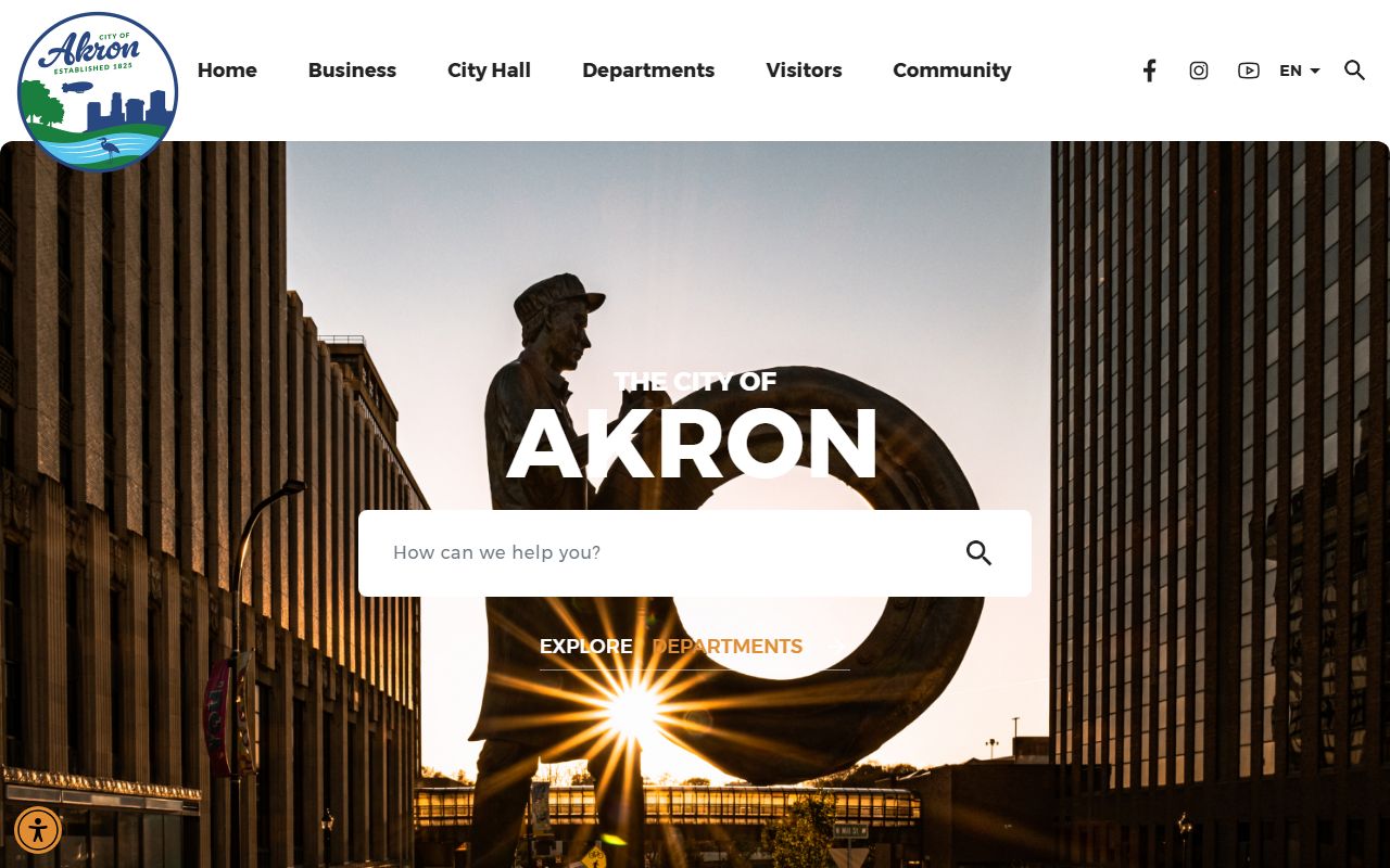 City of Akron official website for obituary and death record information