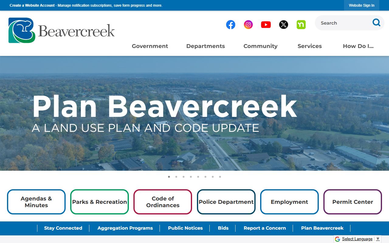 City of Beavercreek official website for obituary record searches