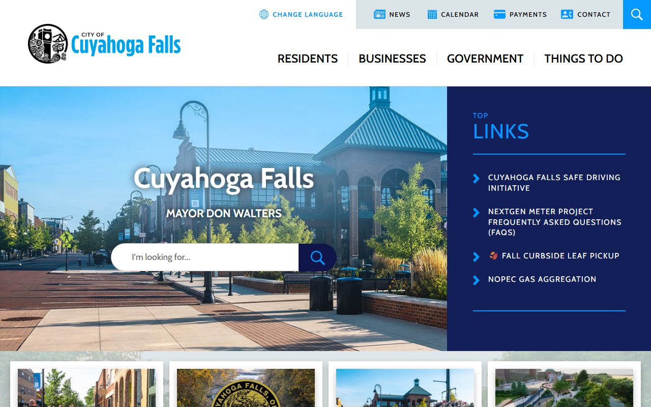City of Cuyahoga Falls official website for obituary and death record information