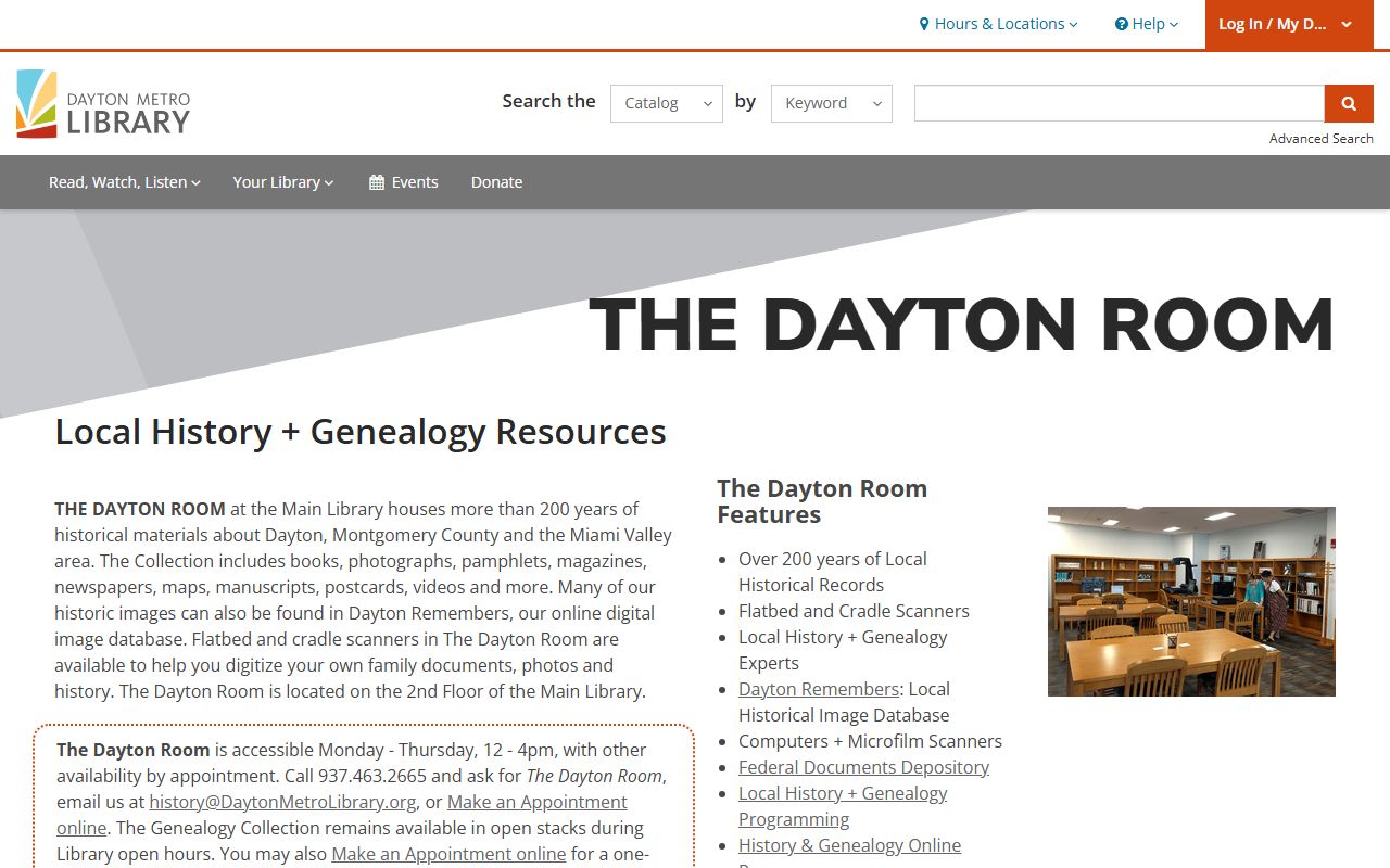 Dayton Metro Library obituary and death record resources