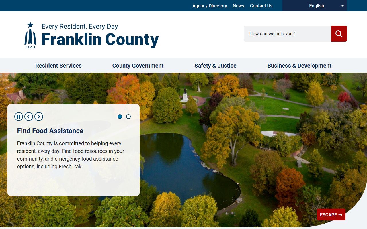 Franklin County government obituary records for Dublin Ohio