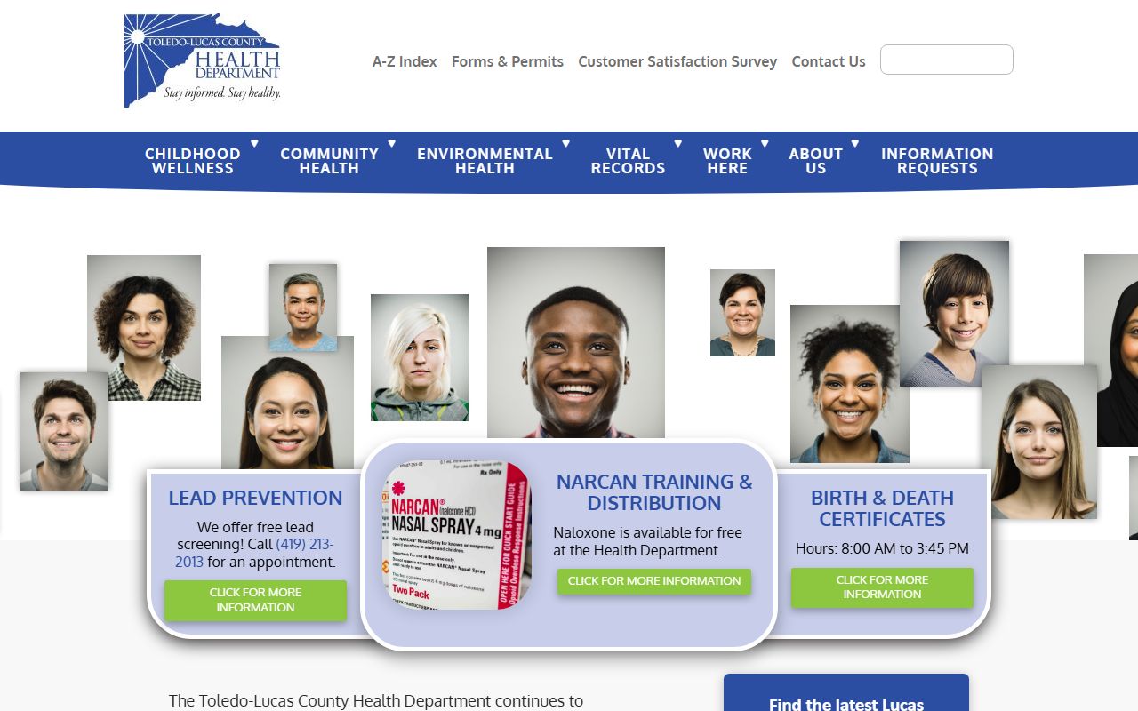 Toledo-Lucas County Health Department website for death record searches