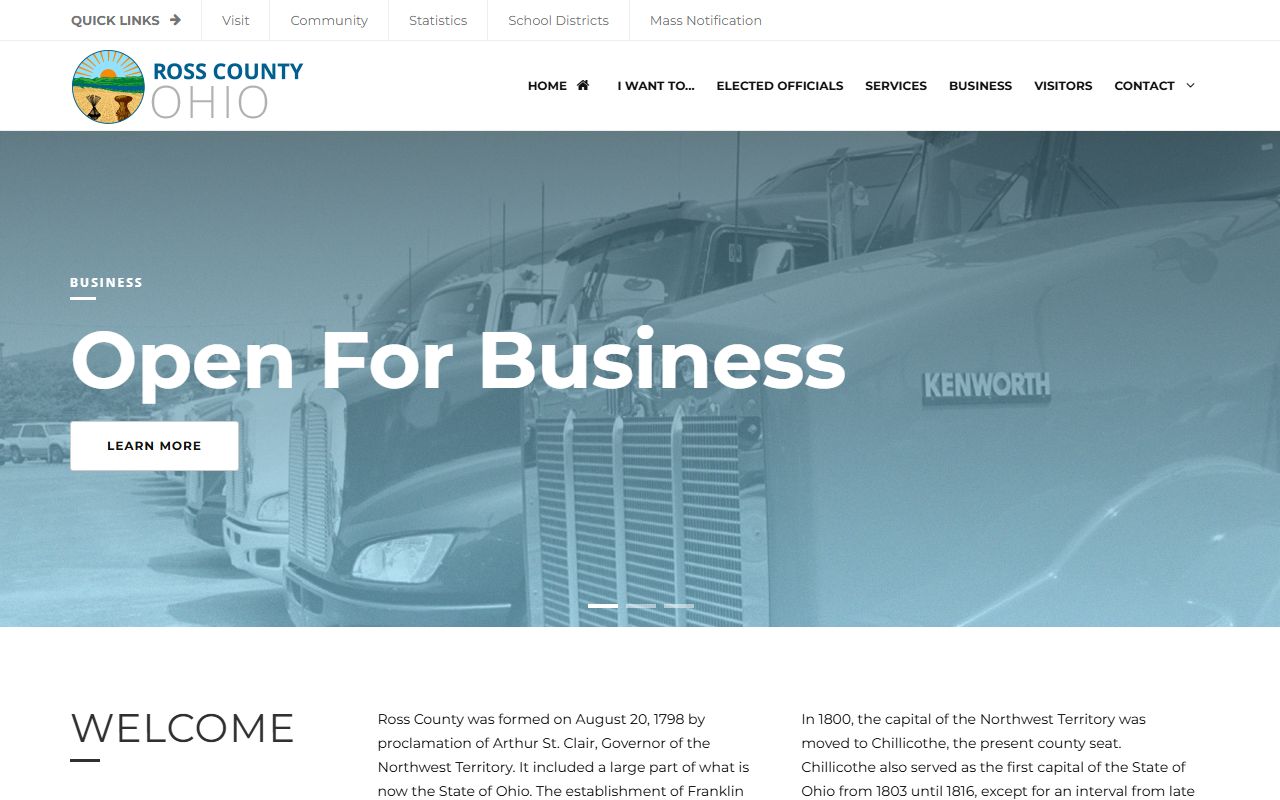 Ross County Ohio government website for obituary and death records