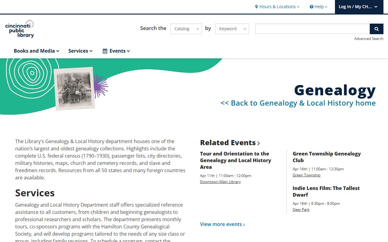 Cincinnati Hamilton County Public Library obituary genealogy