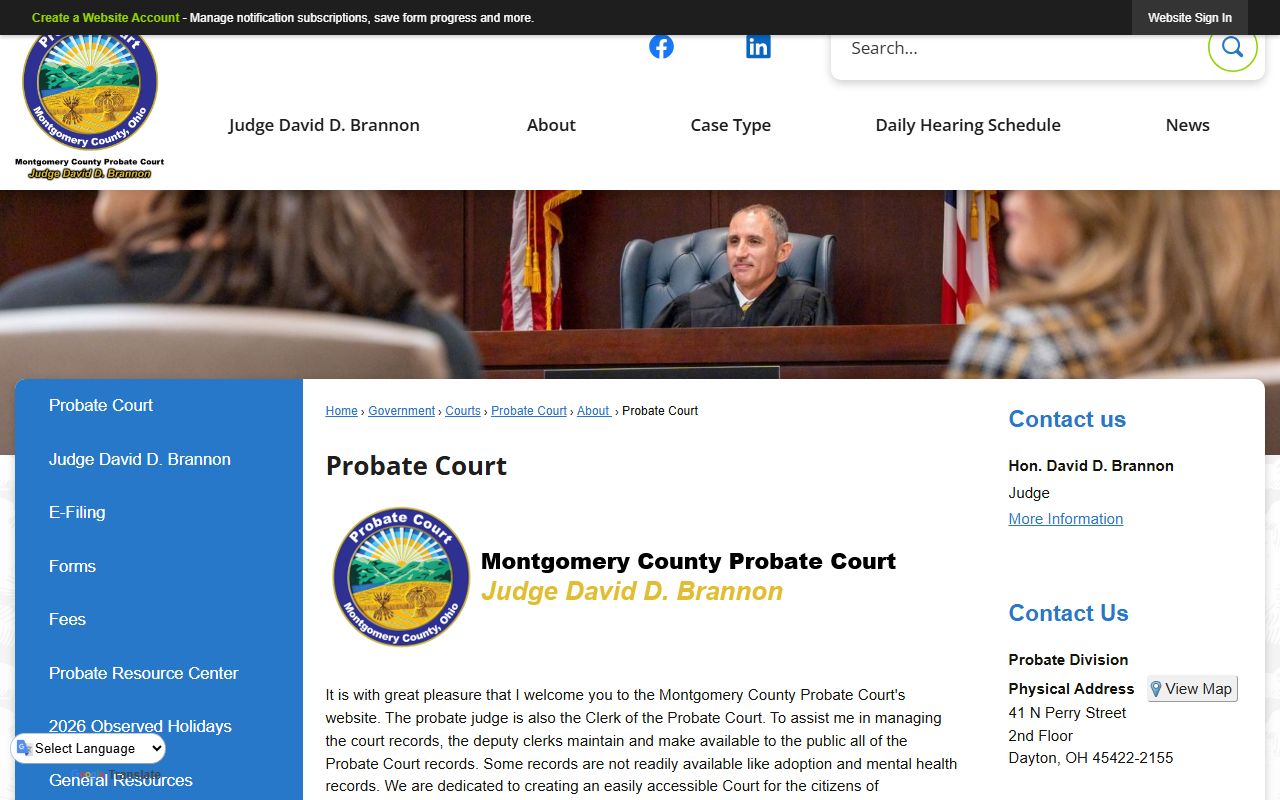 Montgomery County Probate Court Ohio obituary records